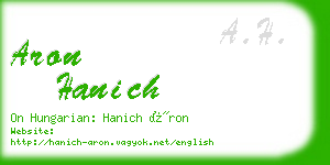 aron hanich business card